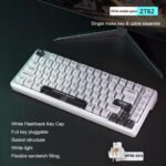 WSIRAK ZT82 80% TLK Custom Keyboard Kit Hotswap Wired USB Gasket White LED Backlit Gaming Mechanical Keyboard PC laptop Keyboard White Axis