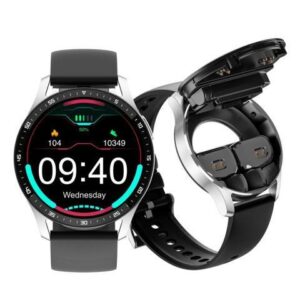 X7 1.32 Inch IPS Touch Screen 2 in 1 Bluetooth Earphone Smart Watch, Supports Heart Rate Monitoring/Blood Oxygen Detection/Bluetooth Music (Silver)