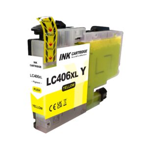 Yellow Color Compatible Ink Cartridge for Brother LC406XL, LC406,LC-406