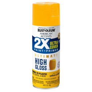 Yellow Ginger, Rust-Oleum American Accents 2X Ultra Cover High Gloss Spray Paint- 12 oz, 6 Pack