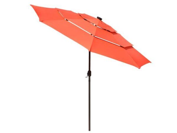 Yescom 10 Ft 3 Tier Patio Umbrella with Solar Powered LED Crank Tilt Button Yescom 10 Ft 3 Tier Patio Umbrella with Solar Powered LED Crank Tilt Button