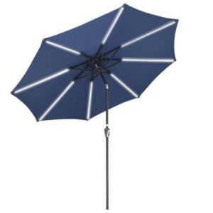 Yescom 10 Ft Solar Powered Patio Umbrella with Tilt and Crank Outdoor Backyard Hotel