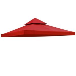 Yescom 10x10Ft UV30+ Gazebo Replacement Top for 2 Tier Outdoor Canopy Cover Patio Backyard Party Deck Red