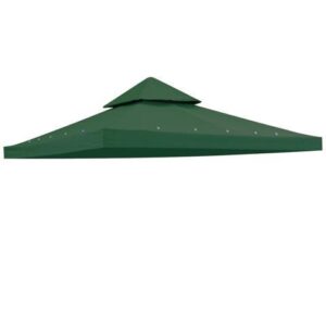 Yescom 10x10Ft UV30+ Gazebo Replacement Top for 2 Tier Outdoor Canopy Cover Patio Backyard Party Deck Green