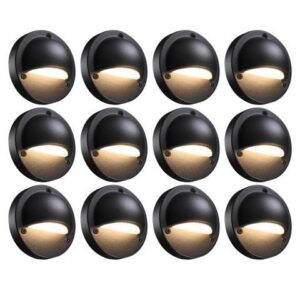 Yescom 12V LED Deck Lights Outdoor Garden Patio Path Step Fence Lamp Warm White 12 Pack