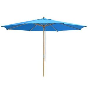 Yescom 13FT Large Outdoor Patio Umbrella UV30+ Wood 8 Rib Pole for Table Beach Yard Garden Wedding Deck Cafe Pool Blue