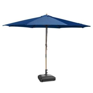 Yescom 13ft XL Heavy Duty Solid Wood Outdoor Patio Umbrella with Base Parasol Wheels Stand for Bistro Market Table Garden Deck Yard Poolside Navy