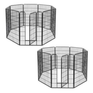 Yescom 16 Pieces 28"x47" Pet Playpen Extra Large Dog Exercise Fence Panel Crate Outdoor