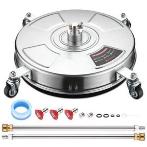 Yescom 18" Stainless Steel Surface Cleaner Attachment Pressure Washer 4 Wheels