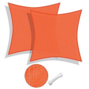 Yescom 2 Pack 12x12 Ft 97% UV Block Square Sun Shade Sail HDPE Canopy Patio Pool Lawn