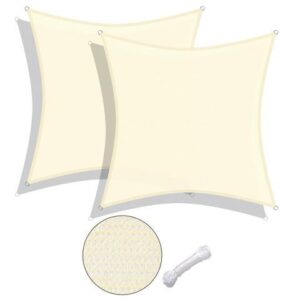 Yescom 2 Pack 12x12 Ft 97% UV Block Square Sun Shade Sail Heavy Duty HDPE Canopy Yard