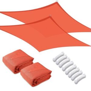 Yescom 2 Pack 16x12 Ft 97% UV Block Rectangle HDPE Sun Shade Sail Heavy Duty Canopy