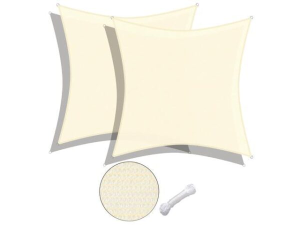 Yescom 2 Pack 16x16 Ft 97% UV Block Square Sun Shade Sail Heavy Duty HDPE Canopy Yard Yescom 2 Pack 16x16 Ft 97% UV Block Square Sun Shade Sail Heavy Duty HDPE Canopy Yard