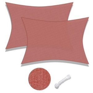 Yescom 2 Pack 19x13 Ft 97% UV Block Rectangle HDPE Sun Shade Sail Canopy Lawn Outdoor