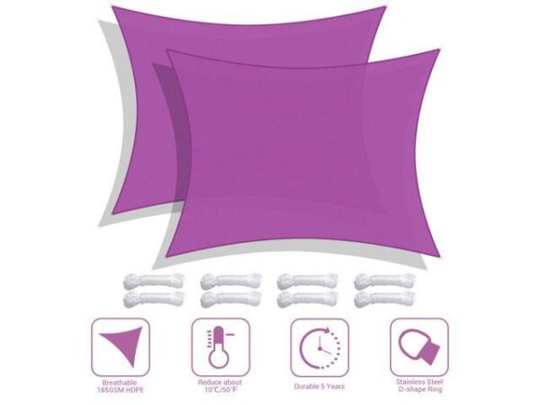 Yescom 2 Pack 23x20 Ft 97% UV Block Rectangle Sun Shade Sail Canopy Outdoor Patio Lawn Yescom 2 Pack 23x20 Ft 97% UV Block Rectangle Sun Shade Sail Canopy Outdoor Patio Lawn