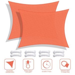 Yescom 2 Pack 23x20 Ft 97% UV Block Rectangle Sun Shade Sail Canopy Outdoor Patio Yard