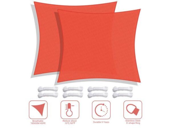 Yescom 2 Pack 23x22 Ft 97% UV Block Rectangle Sun Shade Sail Heavy Duty Canopy Outdoor Yescom 2 Pack 23x22 Ft 97% UV Block Rectangle Sun Shade Sail Heavy Duty Canopy Outdoor