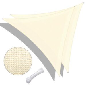 Yescom 2 Pack 25 Ft 97% UV Block Triangle Sun Shade Sail Canopy Cover Net Outdoor Yard