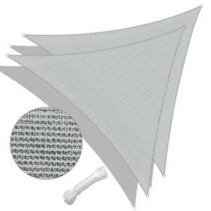 Yescom 2 Pack 25 Ft 97% UV Block Triangle Sun Shade Sail Canopy Cover Net for Poolside