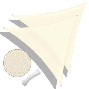 Yescom 22 Ft 97% UV Block Triangle Sun Shade Sail HDPE Canopy Cover Net Poolside 2 Pack
