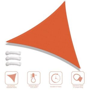 Yescom 25 Ft 97% UV Block Triangle Sun Shade Sail Canopy for Outdoor Patio Backyard