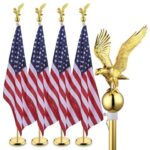 Yescom 4 Pack 6 Ft Indoor Flag Pole Kit Aluminum w/ Eagle Topper US Flag Office