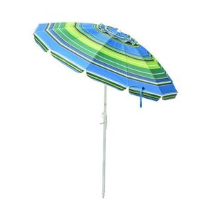 Yescom 5.6Ft Striped Outdoor Umbrella UV Protection Sunshade Tilt Sand Anchor