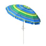 Yescom 7 Ft Striped Outdoor Umbrella UV Protection Sunshade Tilt Sand Anchor
