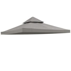 Yescom 8'x8' UV30+ Gazebo Canopy Replacement Top Cover PU Water Resistance for 2 Tier Outdoor Patio Garden Party Gray