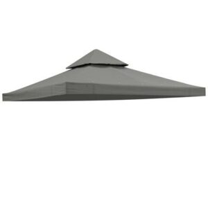 Yescom 8x8Ft 2-Tier Gazebo Top Replacement UV30+ for 2 Tier Outdoor Patio Canopy Cover Party Backyard Garden Gray