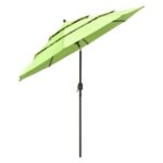 Yescom 9 Ft 3 Tier Patio Umbrella with Crank Handle Push to Tilt Aluminum Market Yard
