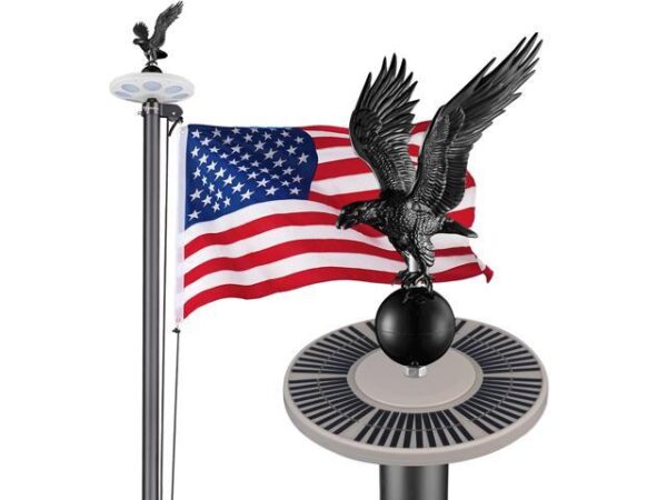 Yescom Bravery 20' Aluminum 13Gauge Sectional Flag Pole Kit w/ Solar Powered Light US Flag Eagle Topper for Outside House Outdoor Yescom Bravery 20' Aluminum 13Gauge Sectional Flag Pole Kit w/ Solar Powered Light US Flag Eagle Topper for Outside House Outdoor