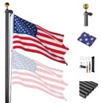 Yescom Bravery 30ft 13 Gauge Sectional Flag Pole Kit Aluminum for Outside House Inground Yard Garden Residential