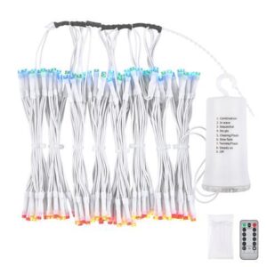 Yescom Patio Umbrella Solar String Light with Remote Control Timer Fit 8-Rib 8/9/10 Ft Outdoor Shade 128 RGB LED 8 Mode