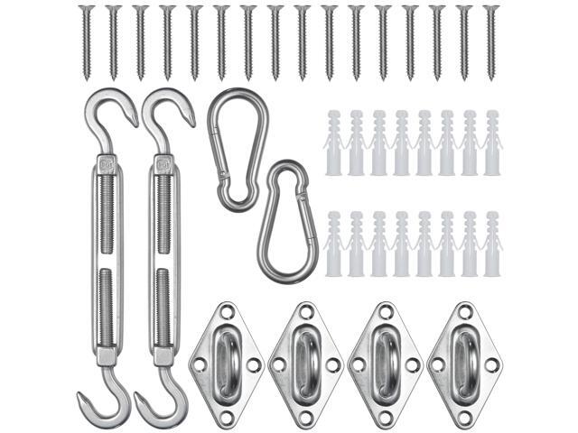 Yescom Rectangle Sun Shade Sail Hardware Kit 304 Anti-Rust Stainless Steel Patio Lawn
