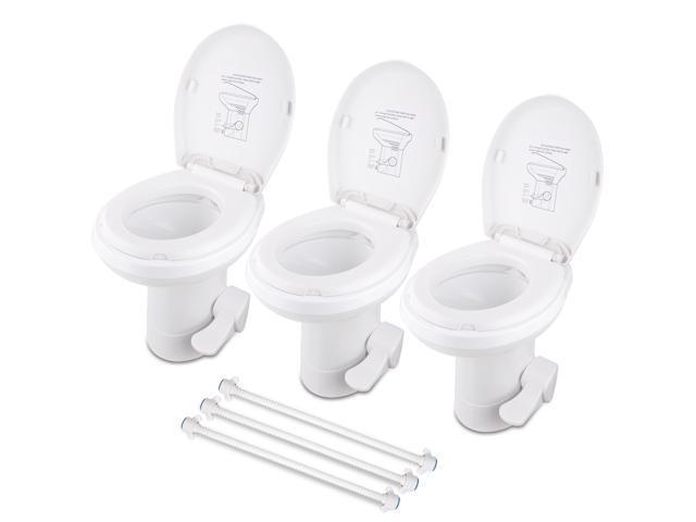 Yescom RV Toilet Gravity Flush Camper Toilet 20" High Profile Travel Trailer Toilet for RV 3 Packs
