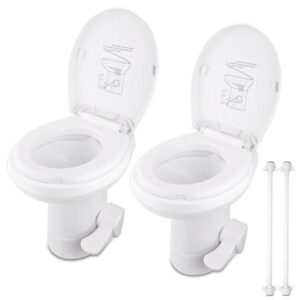 Yescom RV Toilet Gravity Flush Camper Toilet 20" High Profile Travel Trailer Toilet for RV 2 Packs