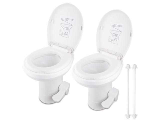 Yescom RV Toilet Gravity Flush Camper Toilet 20" High Profile Travel Trailer Toilet for RV 2 Packs