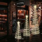 Yescom Sparkle 3Pack LED Christmas Spiral Light Kit 3/4/6Ft Battery Indoor Outdoor Yard Party Shop Decoration Warm White