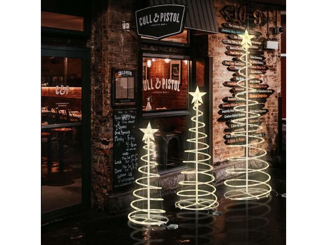 Yescom Sparkle 3Pack LED Christmas Spiral Light Kit 3/4/6Ft Battery Indoor Outdoor Yard Party Shop Decoration Warm White