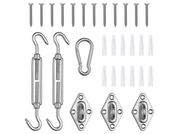 Yescom Triangle Sun Shade Sail Hardware Kit 304 Anti-Rust Stainless Steel Turnbuckle Yescom Triangle Sun Shade Sail Hardware Kit 304 Anti-Rust Stainless Steel Turnbuckle