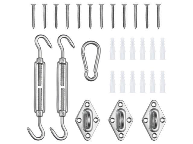 Yescom Triangle Sun Shade Sail Hardware Kit 304 Anti-Rust Stainless Steel Turnbuckle
