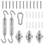 Yescom Triangle Sun Shade Sail Hardware Kit 304 Anti-Rust Stainless Steel Turnbuckle