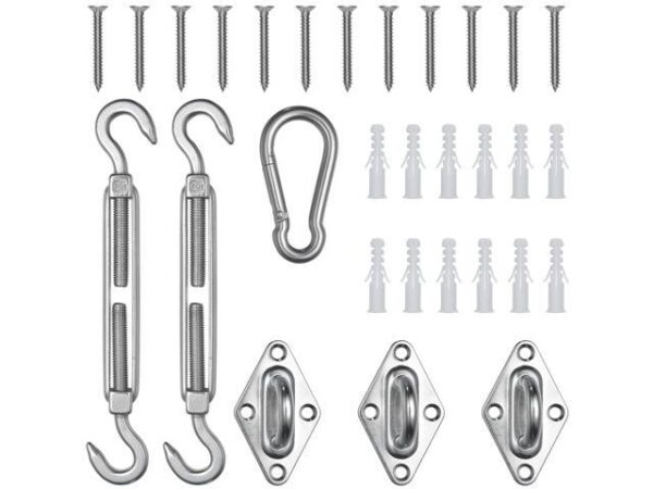 Yescom Triangle Sun Shade Sail Hardware Kit 304 Anti-Rust Stainless Steel Lawn Garden Yescom Triangle Sun Shade Sail Hardware Kit 304 Anti-Rust Stainless Steel Lawn Garden