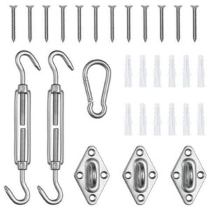 Yescom Triangle Sun Shade Sail Hardware Kit 304 Anti-Rust Stainless Steel Turnbuckle