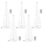 Yescom Twinkle 5Ft Spiral Christmas Tree Light 182 LED 8 Model for Indoor Outdoor Yard Decoration Cool White 5Pack