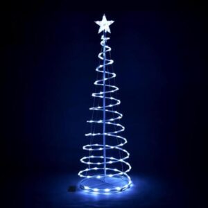 Yescom Twinkle 5Ft Spiral Christmas Tree Light 182 LED 8 Model for Indoor Outdoor Yard Holiday Decoration Cool White