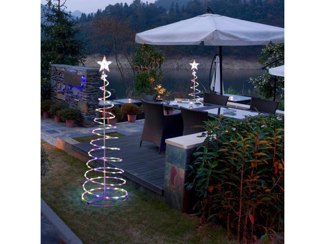 Yescom Twinkle 5Ft Spiral Christmas Tree Light 182 LED 8model USB Powered Indoor Outdoor Yard Party Decor Multi-color