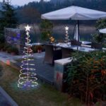 Yescom Twinkle 5Ft Spiral Christmas Tree Light 182 LED 8model USB Powered Indoor Outdoor Yard Party Decor Multi-color