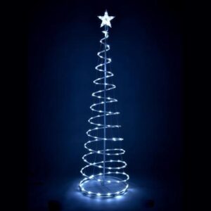 Yescom Twinkle 6Ft Spiral Christmas Tree Light 182 LED 8model USB Powered for Indoor Outdoor Yard Party Decor Cool White